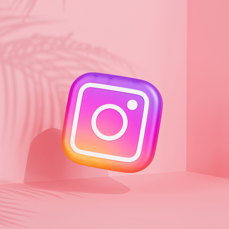 Instagram logo with pink background