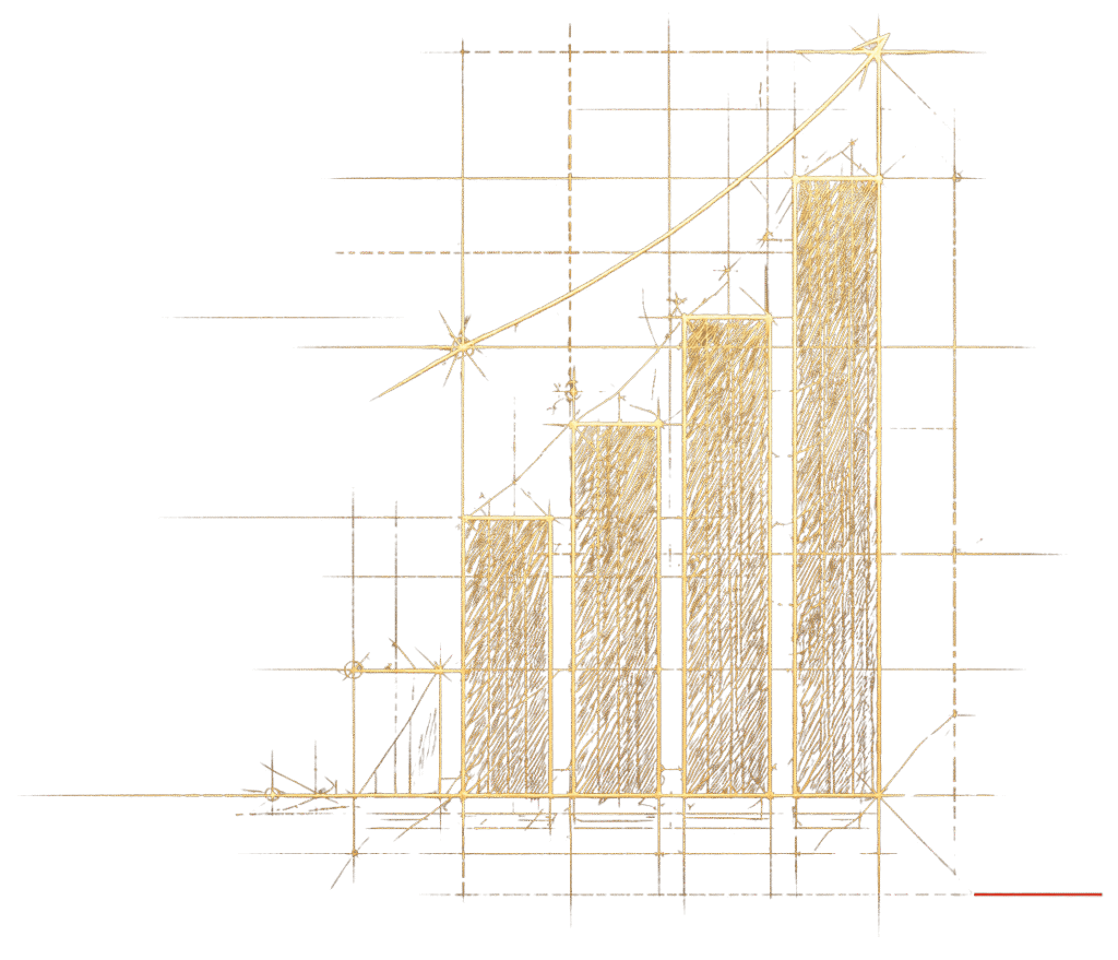 Growth chart representing improved rankings, visibility, and optimization for AI-generated search overviews.