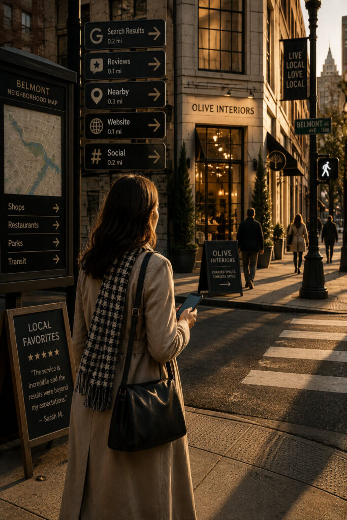 woman outside in city landscape