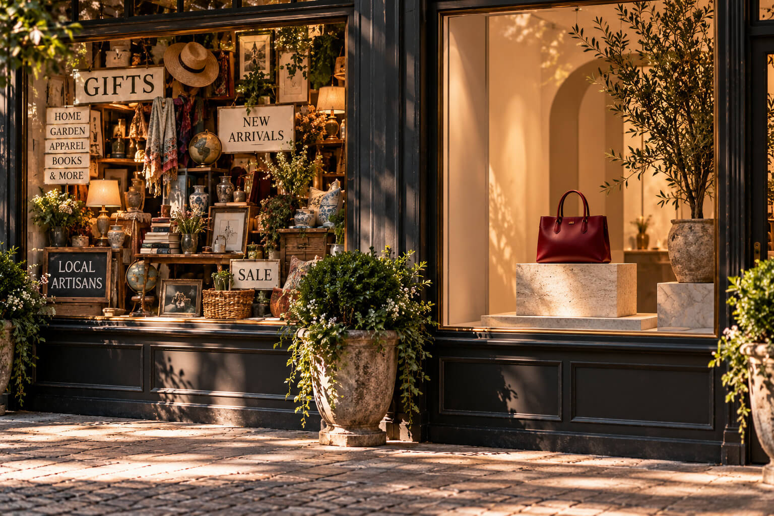 gift shop storefront in city